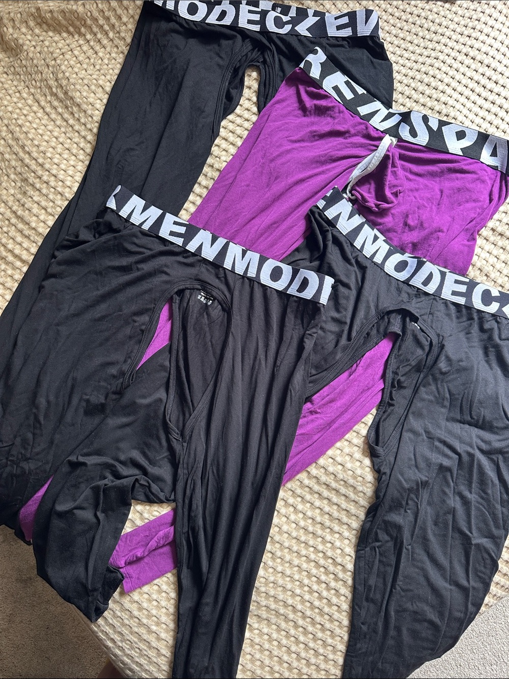 Clevermen Mode Bundle of Four (4) Modal Chap-style leggings. NWOT